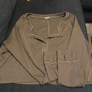 Free People Intimacy Cropped Long Sleeve Top